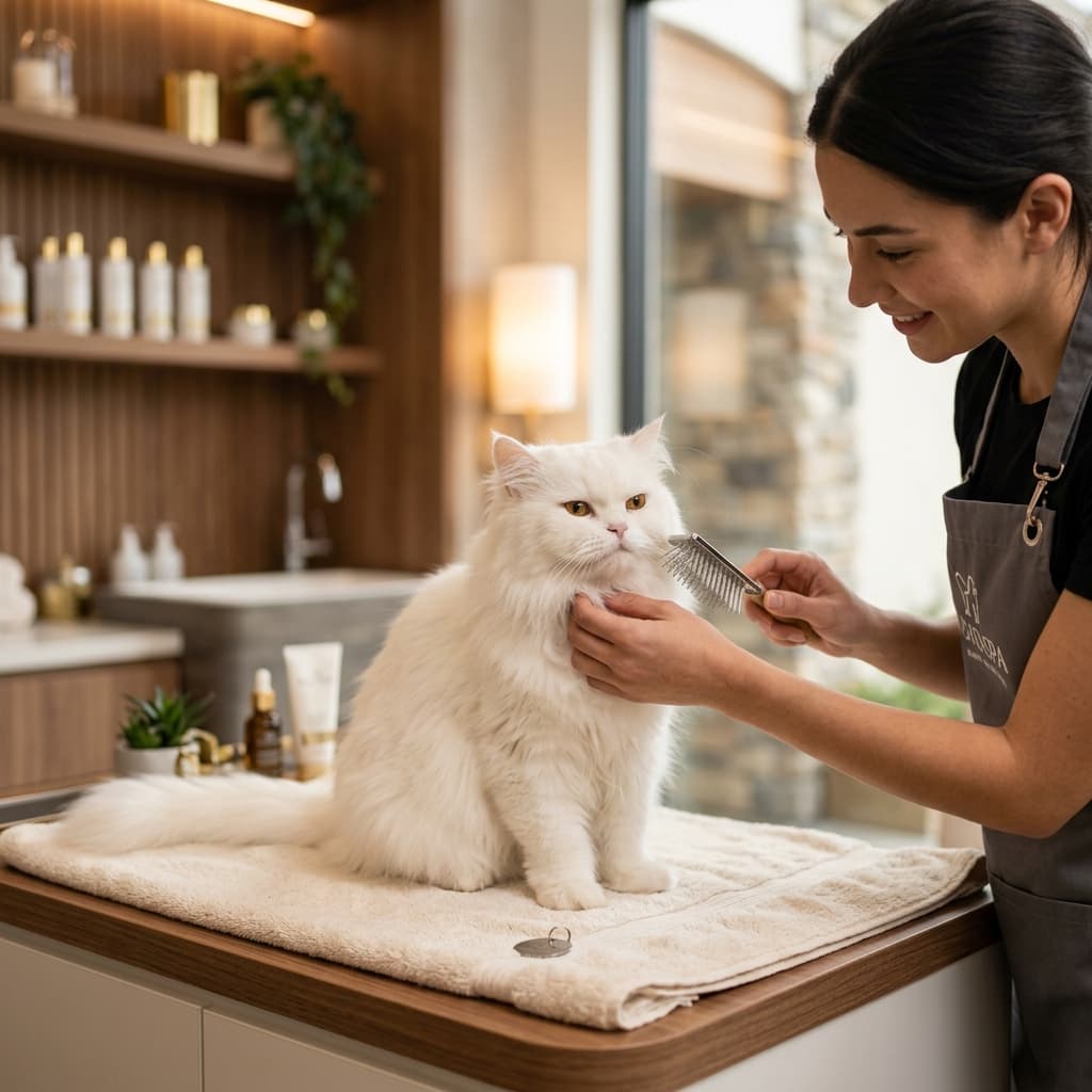Kucing Persian setelah grooming