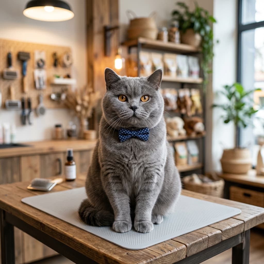 British Shorthair dengan bow tie